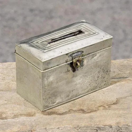 Silver-Plated Metal Piggy Bank For Sale - Image 4 of 9