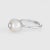 Vintage Diamond Set in Cultured Pearl Ring 14 Karat White Gold Stacking Jewellery size 5 For Sale - Image 4 of 6
