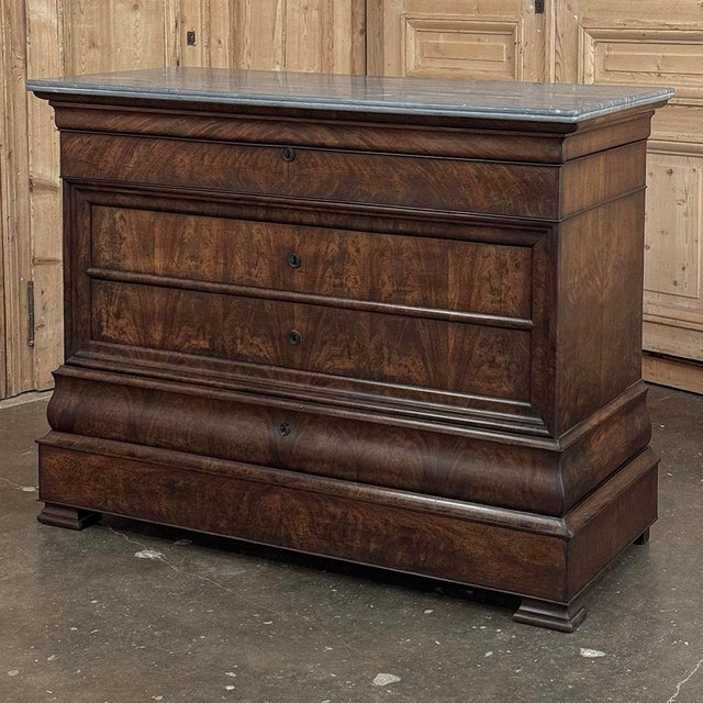 19th Century French Louis Philippe Marble Top Commode ~ Secretary For Sale In Dallas - Image 6 of 18