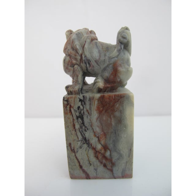 Chinese Chinese Foo Dog Carved Soapstone Chop Seal Stamp Sculpture For Sale - Image 3 of 9