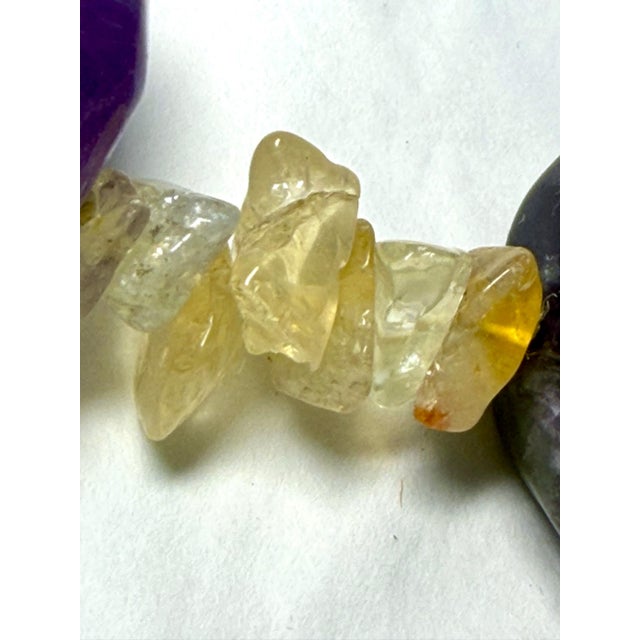 Purple Vintage Amethyst and Citrine Quartz Necklace, 1970s For Sale - Image 8 of 18