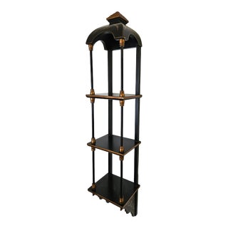 Chelsea House Ebonized Chinoiserie Narrow Wall Shell For Sale