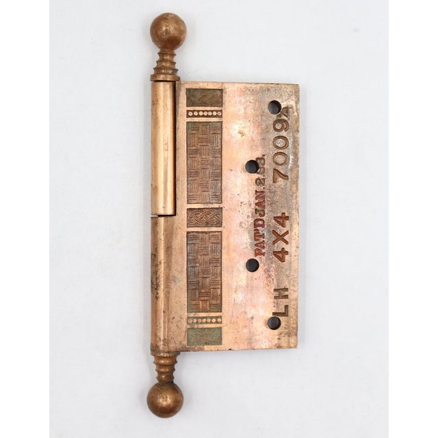 Mid 20th Century Antique Eastlake 4 X 4 In. Brass Left Hand Door Hinge For Sale - Image 5 of 6