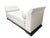 Custom Art Deco–Style Compact Daybed in White Vinyl With Bolsters For Sale - Image 4 of 4