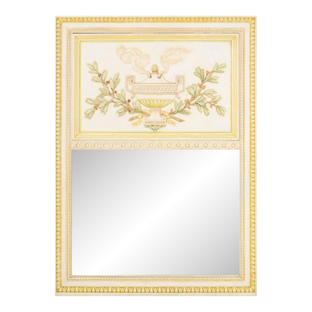 Louis XVI Style Painted & Giltwood Boiserie Mirror For Sale