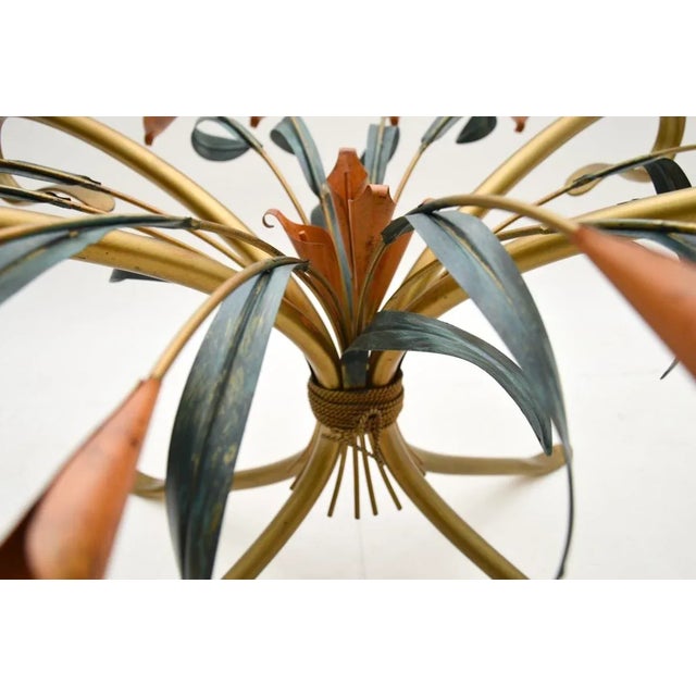 Metal Vintage Gilt Metal Coffee Table by Hans Kogl, 1970 For Sale - Image 7 of 8