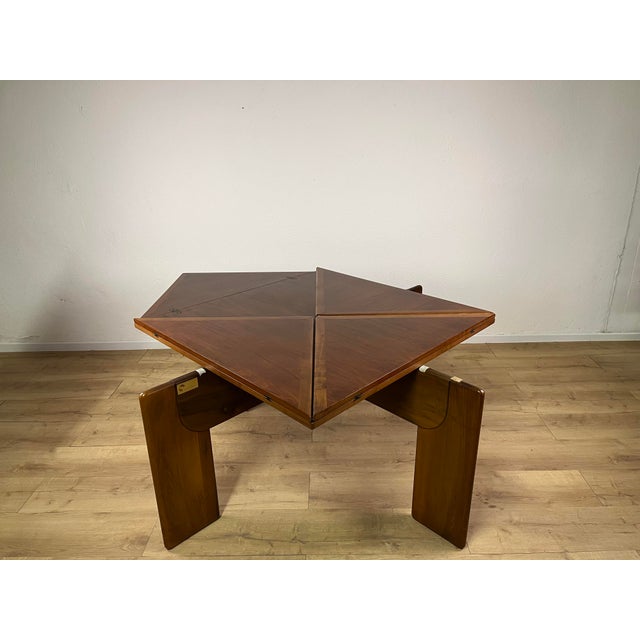 Vintage Square Walnut Table, 1960s For Sale - Image 4 of 9