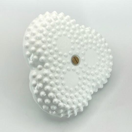 Vintage Fenton Milk Glass Hobnail Tricorn Divided Dish (3-Part) With Metal Handle 7-Inch For Sale - Image 9 of 13