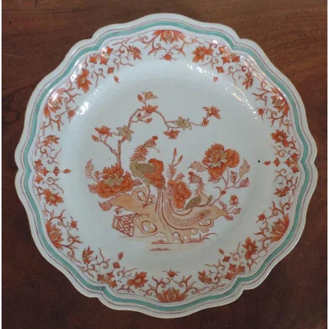 18th Century Chinese Porcelain Peacock in Garden Charger For Sale - Image 4 of 11