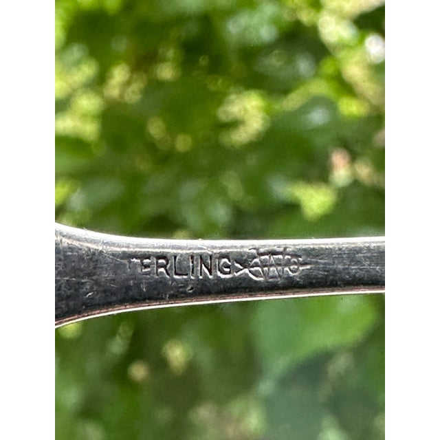 Reed & Barton Antique Webster Co. Sterling Silver Two Tine Butter Pick Art Nouveau Style Condiment Fork For Sale - Image 4 of 9