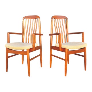 Pair of Railback Captains Dining Chairs by Benny Linden For Sale