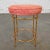 Mid-20th Century Italian Style Round Stool With Rose Damask Seat & Gilt Metal Faux Bamboo Legs For Sale - Image 13 of 13