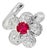 Platinum Ruby and Diamond Floral Ring For Sale