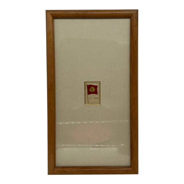 Sovereign Cigarettes "Imperial Standard" Japan Flag on Silk Framed Art For Sale