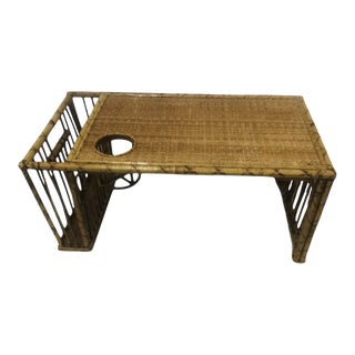 1970s Bamboo Bed Tray With Cupholder For Sale