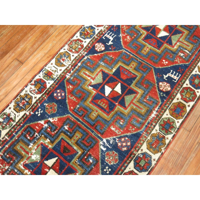 19th Century Tribal Caucasian Runner, 2'7'' X 9'3'' For Sale - Image 4 of 8
