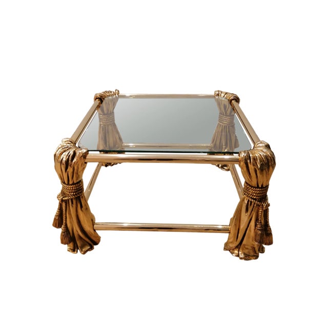 Hollywood Regency Gold Coffee Table, 1970s For Sale