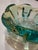 Mid-Century Green & Turquoise Sculptural Art Glass Bowl For Sale - Image 4 of 9