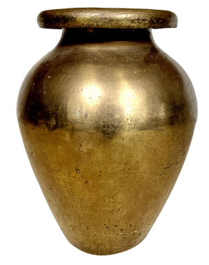 Large Italian Hand-Hammered Brass Vase attributed to Egidio Casagrande, 1950s