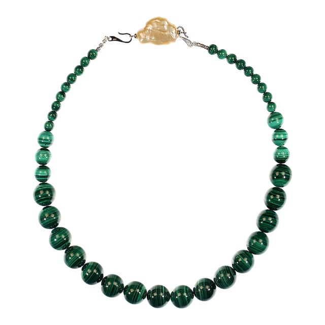 Ajd 19 Inch Marvelous Malachite Necklace For Sale