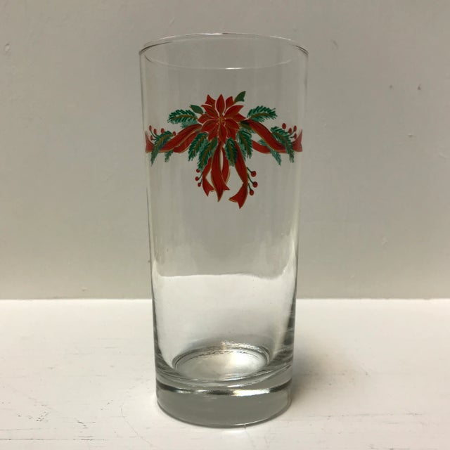 Glass Holiday Georges Briard Ice Bucket, Ice Tongs With Original Tag and 10 Matching Tumblers-Set of 12 For Sale - Image 7 of 13