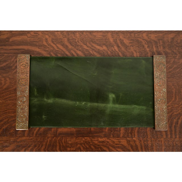 Tiffany Studios New York Zodiac Bronze Blotter Ends With Leather Desk Blotter For Sale - Image 13 of 13