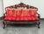 Vintage Qing Dynasty Carved Rosewood + Marble Sofa For Sale - Image 11 of 12