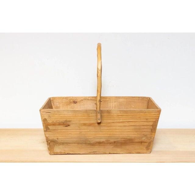 Farmhouse Long Farmhouse Bamboo & Wooden Basket For Sale - Image 3 of 7