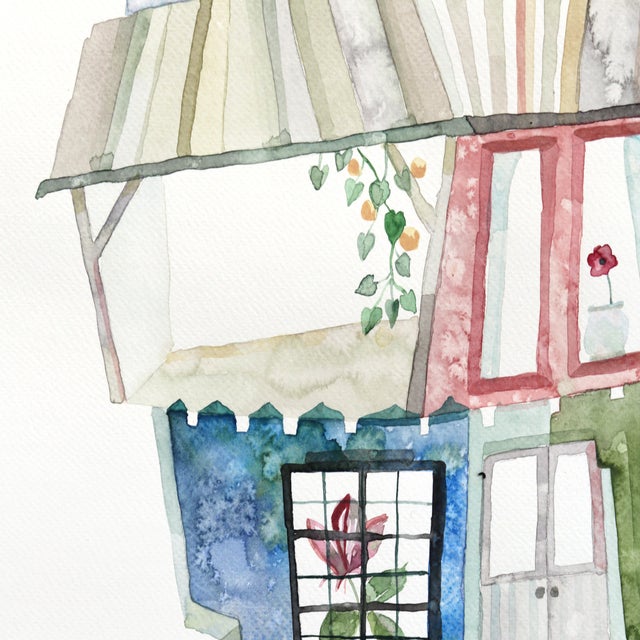 Contemporary The Lovely Magnolia - Original Botanical Architecture Watercolor Painting on Paper For Sale - Image 3 of 6