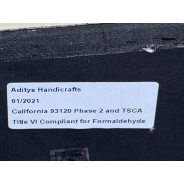 Aditya Handicrafts Indian Black & White Floral Bone Inlay Two-Drawer Console Table, 2021 For Sale - Image 10 of 12