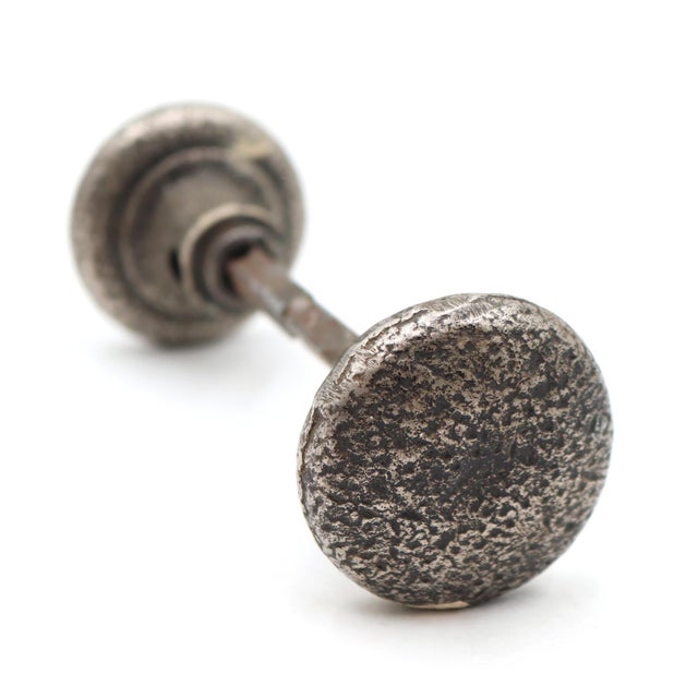 Antique Arts & Crafts Cast Iron Passage Door Knob Set For Sale - Image 6 of 10