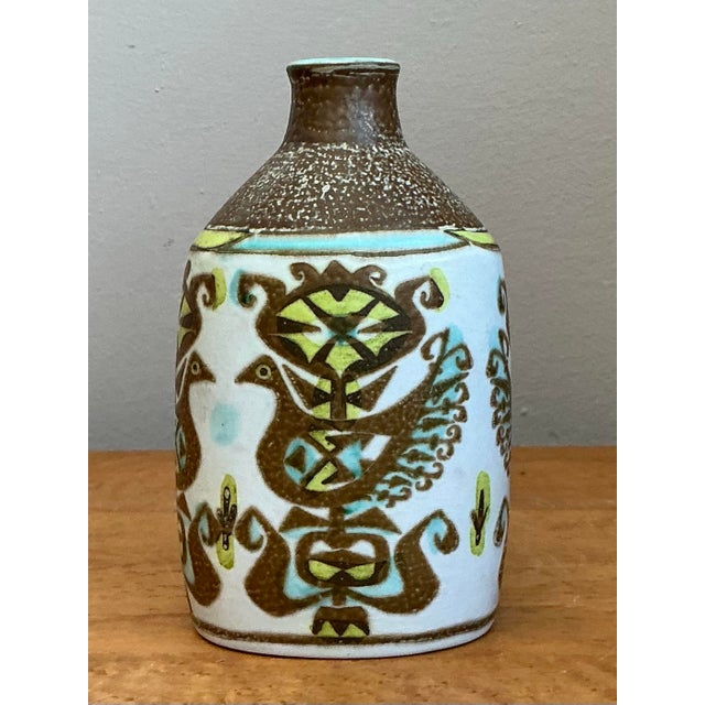 Vintage MCM Hand Painted Vase For Sale - Image 12 of 12