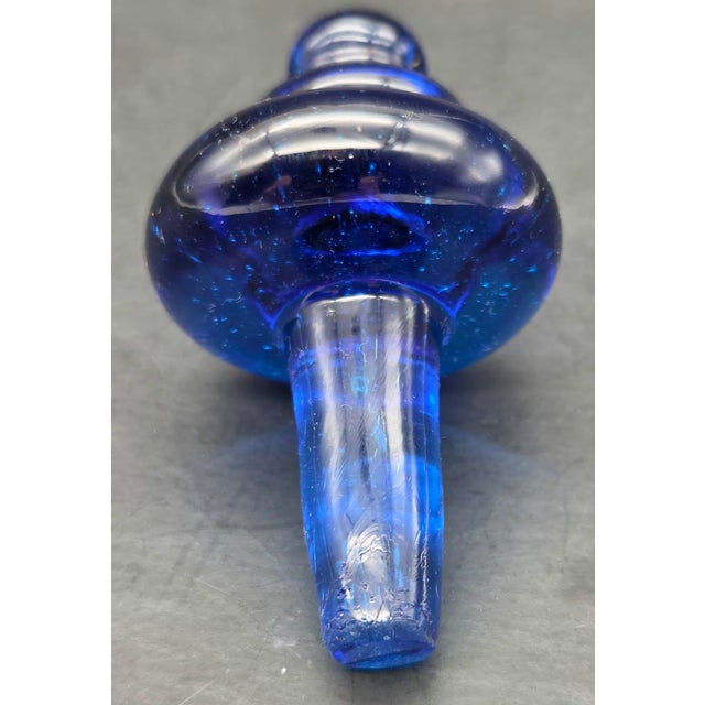 Blue Mid 20th Century Cobalt Blue Bottle Stopper For Sale - Image 8 of 9