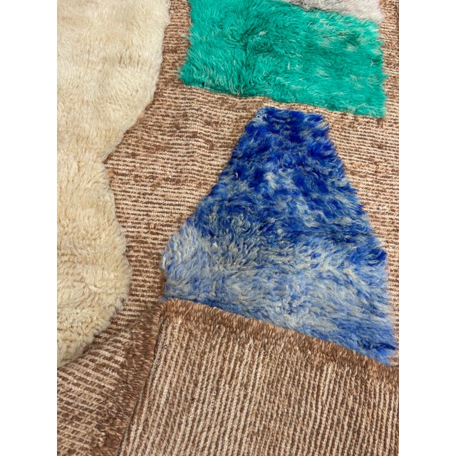 Contemporary Moroccan Mrirt Wool Rug, Handwoven Abstract Berber Area Rug, Organic Modern Designer Carpet, 89" X 118" For Sale - Image 11 of 11