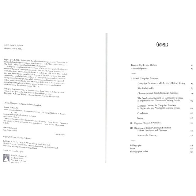 Traditional "British Campaign Furniture: Elegance Under Canvas 1740-1914" 2001 Brawer, Nicholas A. For Sale - Image 3 of 12