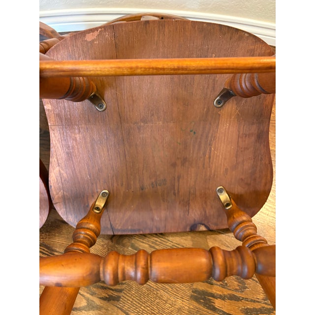 Pair of 1949 Cushman Colonial Creations Solid Maple Early American Side Chairs For Sale In Denver - Image 6 of 12