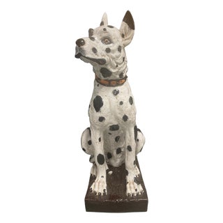 Large-Scale 44” Italian Hand-Painted Ceramic Great Dane Statue For Sale