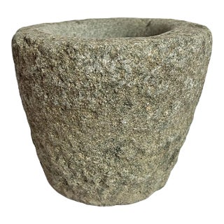 Outdoor/Indoor Vintage Granite Small Stone Decorative Bowl For Sale