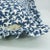 Fabdivine Handcrafted Block Print Frill Cushion Cover Blue 14x14 Inch Off-White Linen- Pushapak Viman For Sale - Image 4 of 5