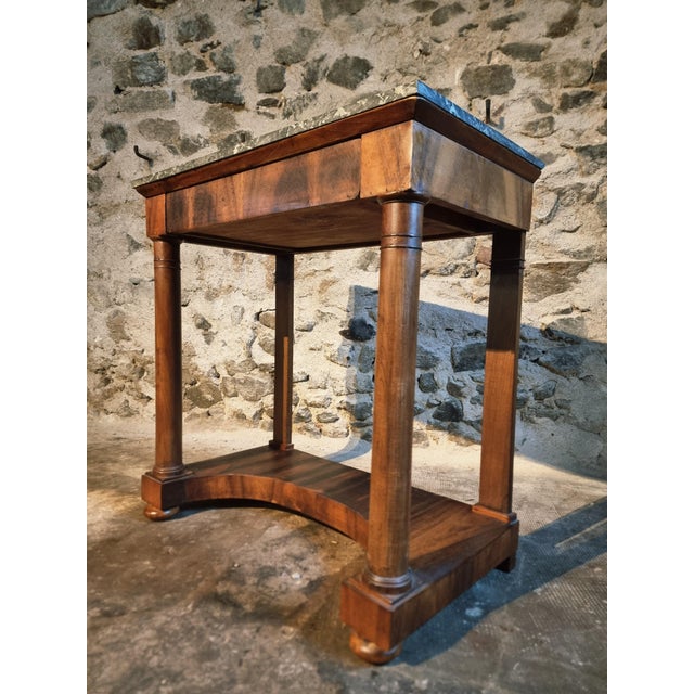 Antique French Console Table with Anthracite Marble Top, 1850 For Sale - Image 16 of 18