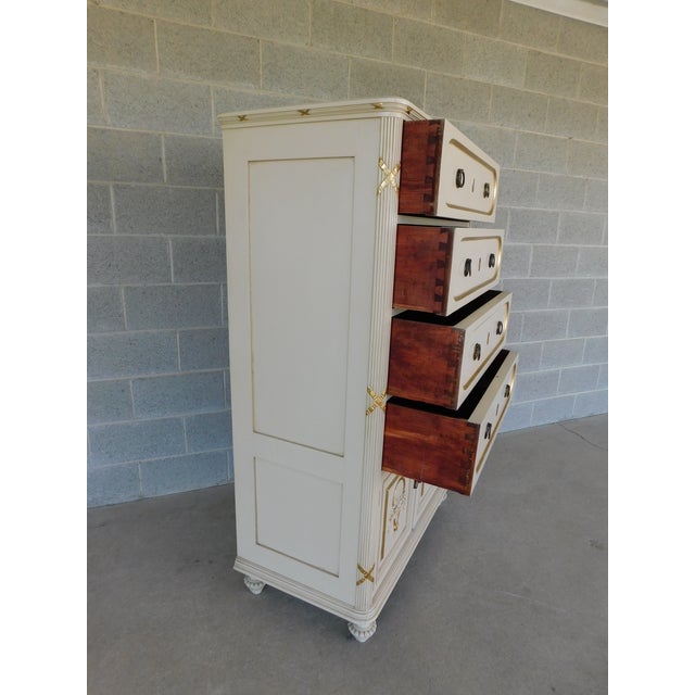 Late 19th Century Antique Mahogany French Louis XVI Style Tall Chest Late 19th Century For Sale - Image 5 of 17