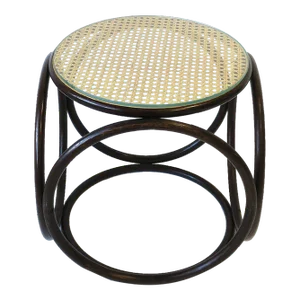 Thonet Bentwood Cane and Glass Top Side Table