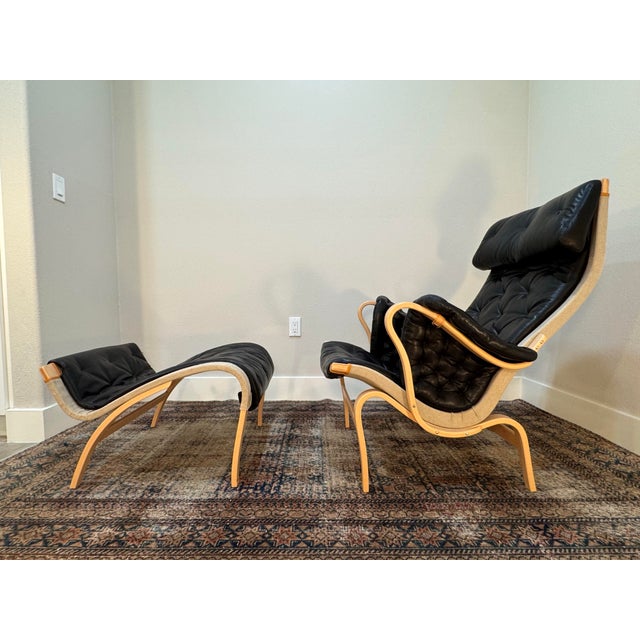 Bruno Mathsson Pernilla Armchair and Ottoman Dux 2024 For Sale - Image 4 of 5