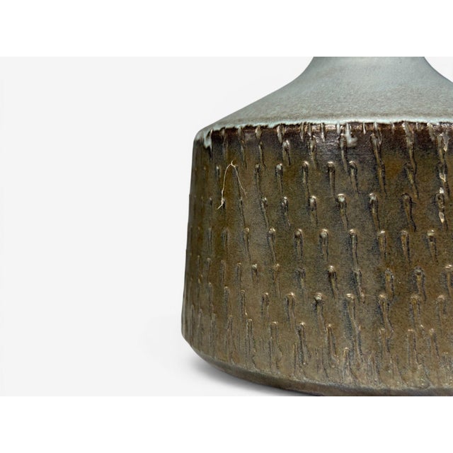Ceramic 1960s Swedish Modern, Small Table Lamp, Blue Ceramic, Sweden For Sale - Image 7 of 11