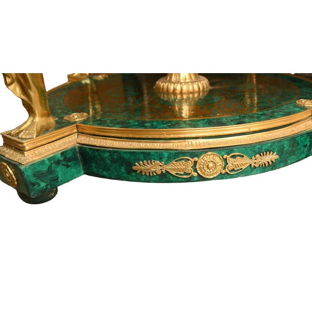 French Napoleon III Revival Centre Table in Malachite For Sale - Image 9 of 13