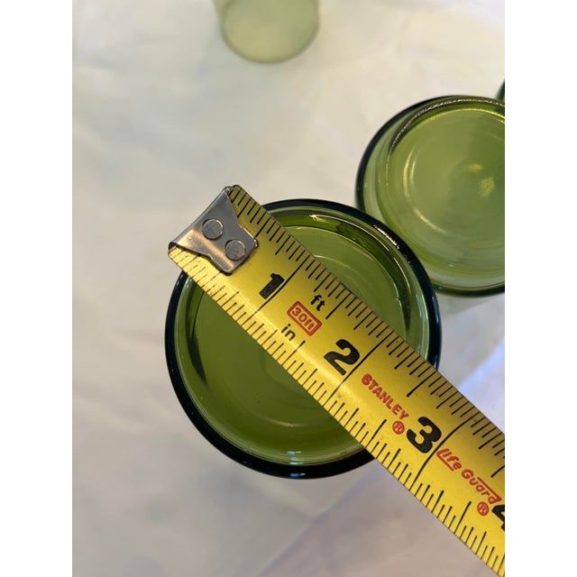 1970s 24-Piece Vintage Olive Green Mid-Century Glass Tumbler Set | Iced Tea, Water, Juice & Double Old Fashioned Glasses For Sale - Image 5 of 10