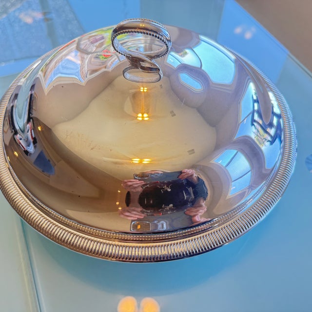 Mid-Century Modern Vintage Silverplated Casserole For Sale - Image 3 of 15