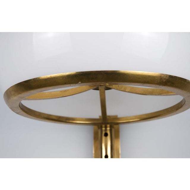 Italian Brass Wall Lamp with Opaline Acrylic Glass Dome attributed to Arteluce, 1970s For Sale - Image 16 of 18