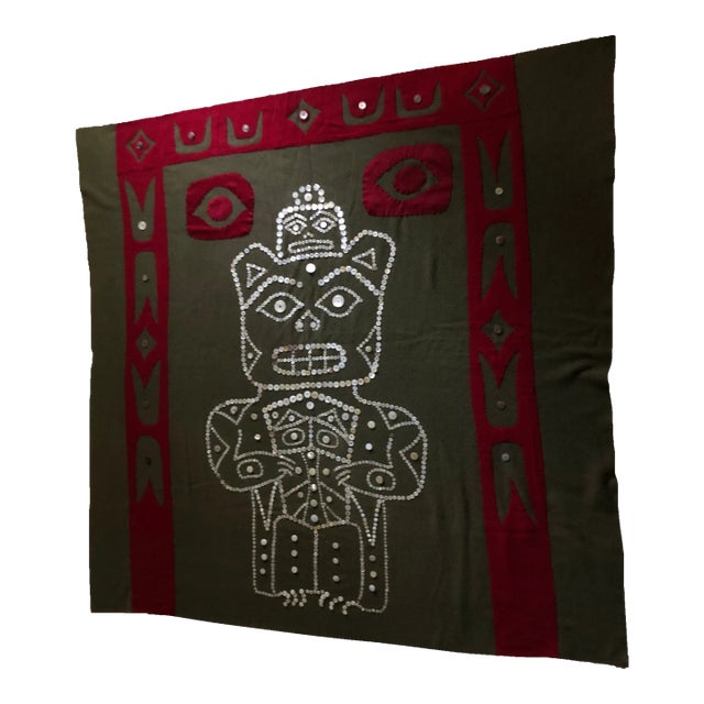 Northwest Indian Style Button Blanket For Sale