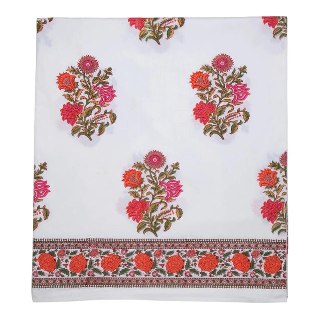 Sanya Fitted Sheet, Twin - Pink & Orange For Sale